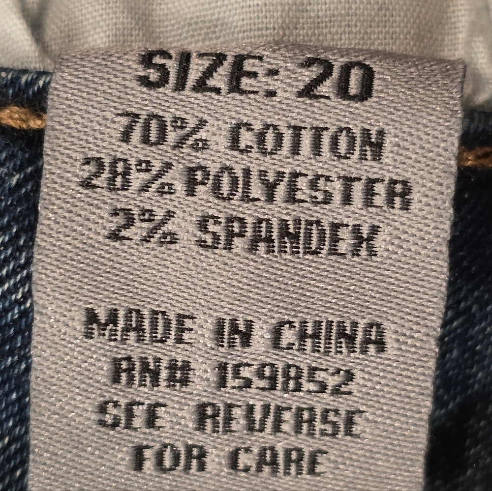 Oak & Vine Flare Wide Leg High Rise Stretch Embroidered Blue Jeans Plus Size 20 - Picture 8 of 12